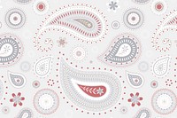 Red feminine background, paisley pattern, abstract design vector