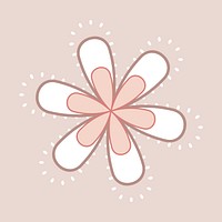 Flower sticker, pink creative illustration psd