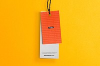 Swing tag mockup, clothing branding for business psd