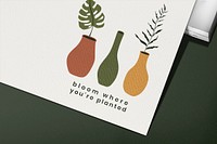 Plant business logo mockup, brand image, realistic design psd