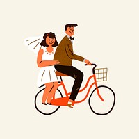 Newly wed couple clipart, Valentine’s cartoon illustration vector