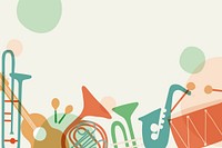 Aesthetic jazz background, musical instrument border in blue vector