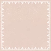 Lace frame background, cream floral fabric design vector