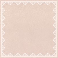 Lace frame background, cream vintage fabric design psd