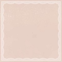 Vintage lace frame background, pink crochet design vector