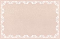 Lace crochet frame background, beige feminine design psd