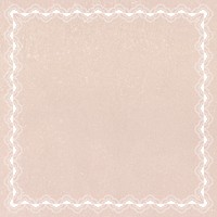 Lace crochet frame background, beige feminine design psd