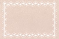 Vintage lace frame background, beige crochet design psd