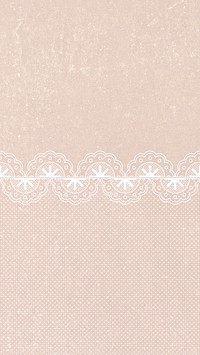 Vintage lace mobile wallpaper, beige floral border