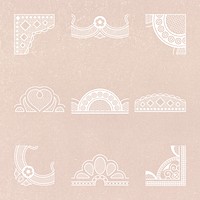 Vintage lace clipart, feminine fabric design in white psd set