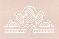 Floral lace sticker, white feminine crochet psd