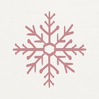 Winter snowflake sticker, Christmas doodle in creative design vector