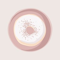 Cute donut sticker, aesthetic food illustration vector