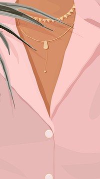 Pink phone wallpaper, feminine girlboss illustration vector