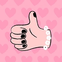 Very good sign gesture, feminine hand psd doodle