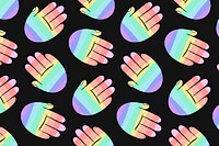 LGBTQ+ rainbow background, hand doodle pattern vector