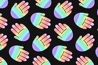 LGBTQ+ rainbow background, hand doodle pattern psd