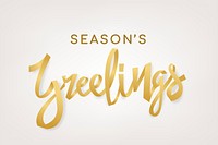 Season's Greetings background psd, gold holiday typography