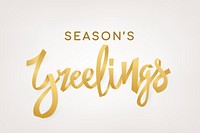 Season's Greetings background, gold holiday typography vector