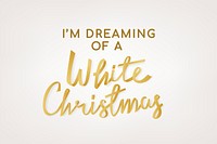 Christmas quote background psd, gold holiday typography
