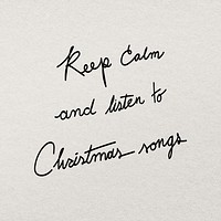 Minimal Christmas quote sticker psd, hand drawn ink typography