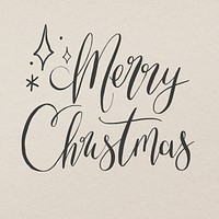 Merry Christmas calligraphy, hand drawn ink typography