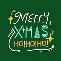 Merry Xmas sticker typography, festive lettering design vector