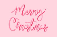 Merry Christmas background psd, pink holiday greeting typography