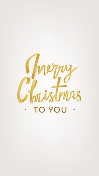 Merry Christmas iPhone wallpaper, holiday greeting typography vector