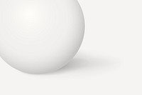 White minimal background, 3D sphere, geometric shape psd