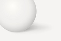 White minimal background, 3D sphere, geometric shape vector