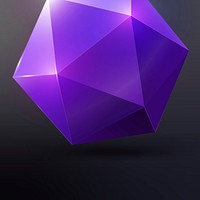 Purple prism background, shiny 3D rendered shape psd