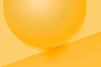 Yellow sphere background, 3D geometric shape psd