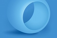 Blue aesthetic background, geometric circular shape in 3D psd