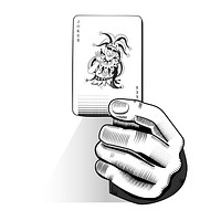 Vector of hand holding random playing card