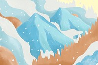 Snowy mountain background winter graphic