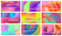 3D gradient HD wallpaper template, colorful squiggles with inspirational quote vector