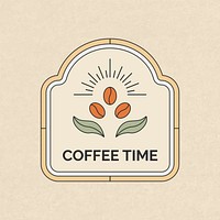 Creative logo template, Coffee Time, clean retro design, branding icon for professional business vector
