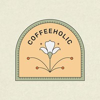 Aesthetic logo template, Coffeeholic, simple branding design for business vector