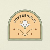 Creative logo template, Coffeeholic, simple retro design, branding icon for professional business psd