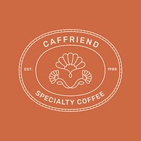 Minimal coffee logo template, Caffriend, minimal branding design for business vector