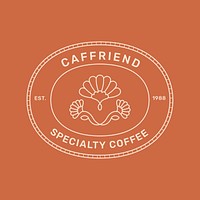 Modern coffee logo template, Caffriend, minimal branding design for business psd