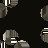 Black geometric frame, abstract circle graphic design psd