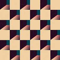Square pattern background, 3D geometric design psd