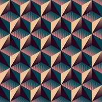 Geometric pattern background, repeated tetrahedron shapes design psd