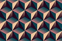 Geometric pattern background, repeated tetrahedron shapes design vector