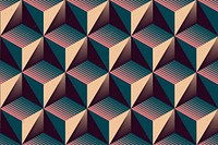 Geometric pattern background, repeated dimensional shapes design