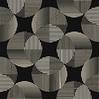 Retro pattern background, black abstract repeated round design vector