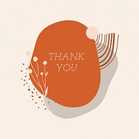 Thank you template, memphis badge, shape graphic design, psd