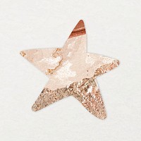 Rose gold star clipart, aesthetic shape vector